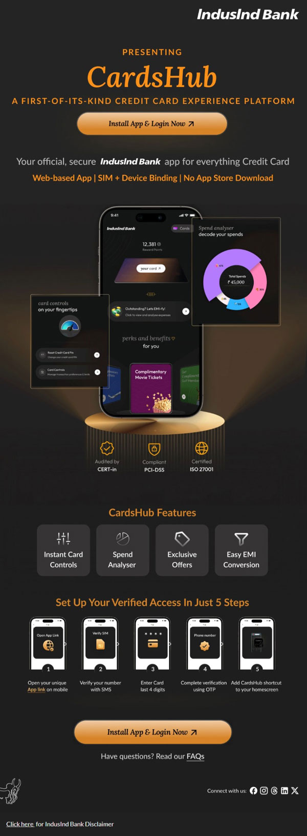 CardsHub Launch Mailer Figma design