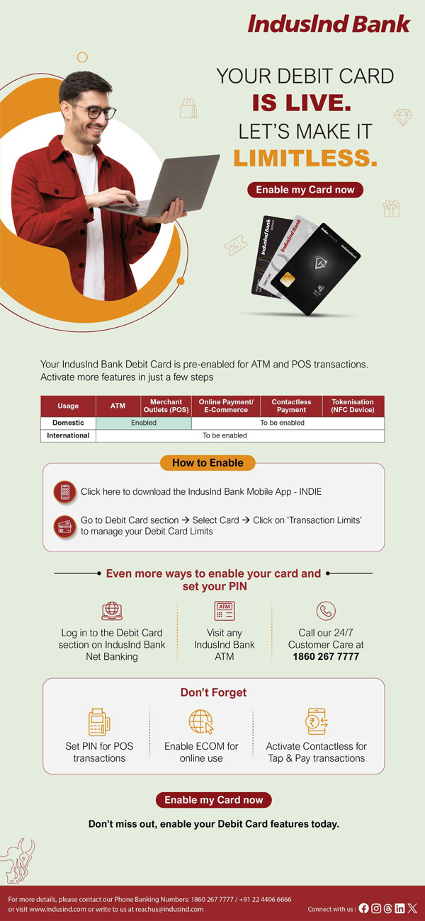 IndusInd Bank PIN Set Enablement & Offer email