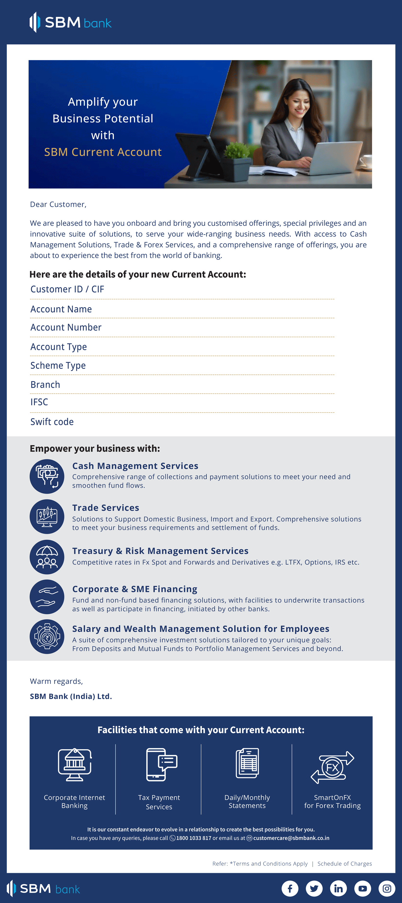 SBM CA Welcome Letter landing page
